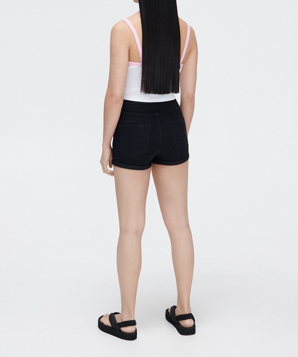 Pantaloni scurti CROPP, negru - 1 | YEO