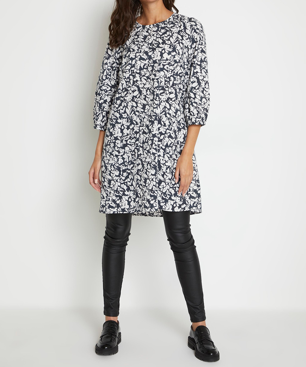 Rochie scurta Kaffe, alb/negru