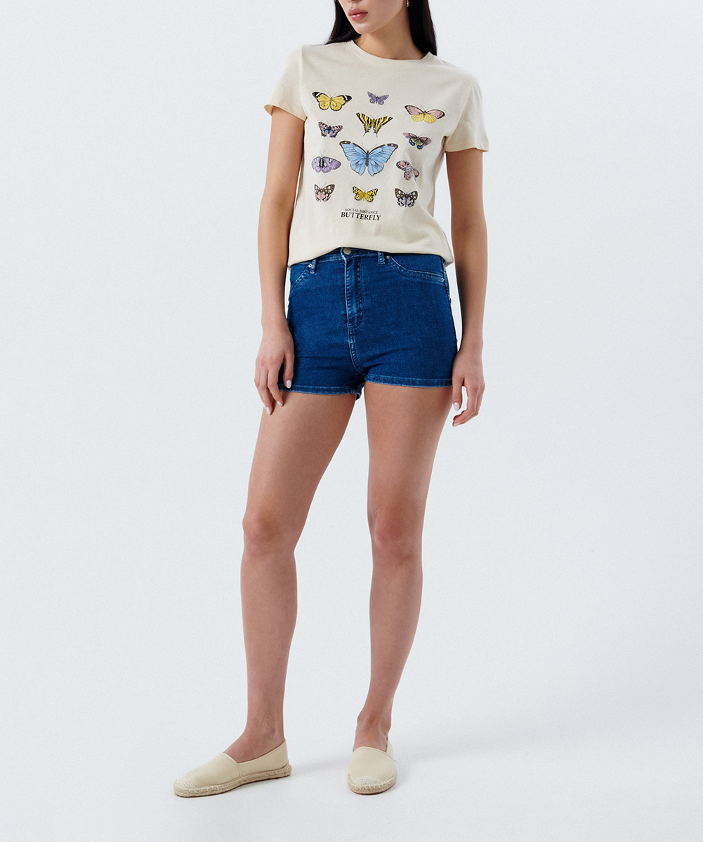 Pantaloni Scurti CROPP, albastru, 32