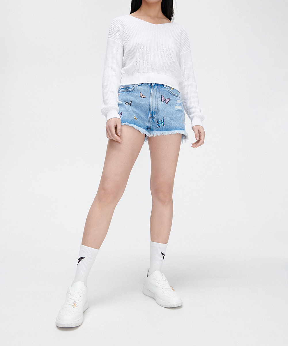 Pantaloni Scurti CROPP, albastru, 32