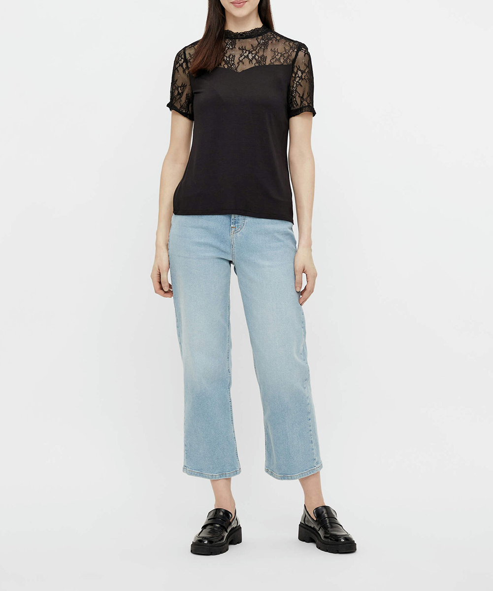 Tricou Pieces, negru, XS