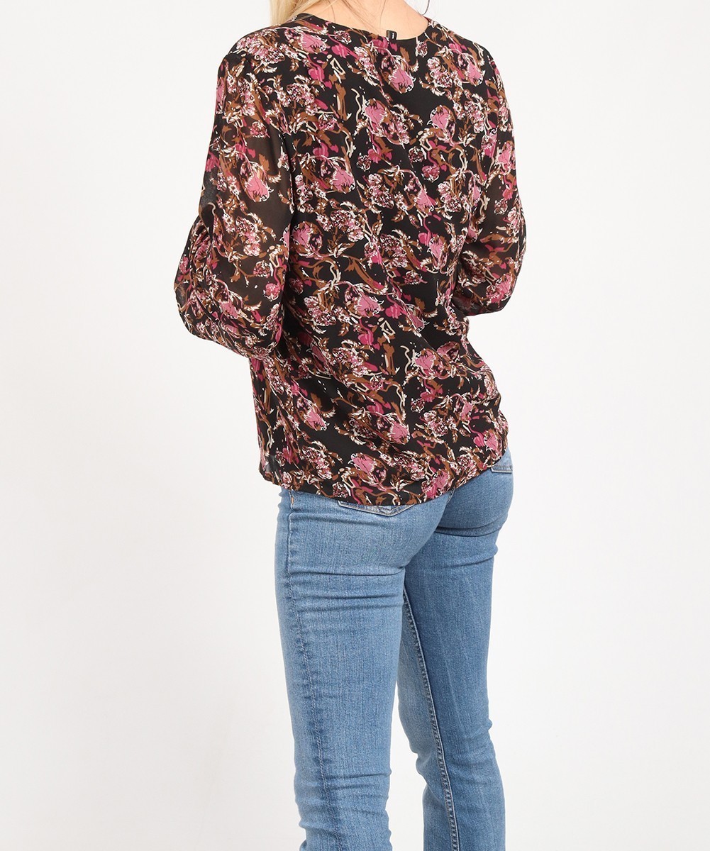 Camasa Vero Moda, negru floral, XS - 1 | YEO