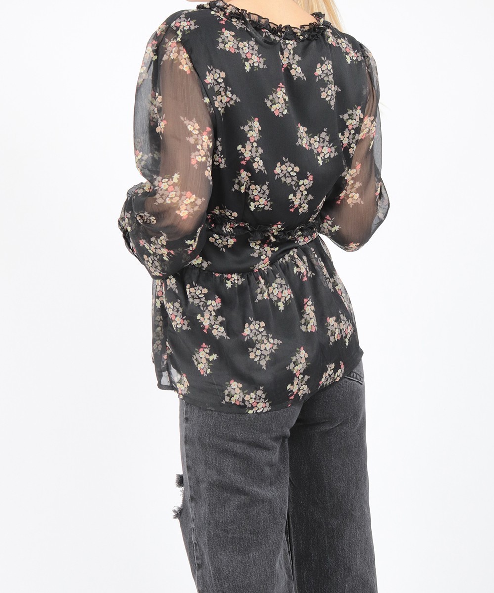 Bluza Vero Moda, negru floral - 1 | YEO