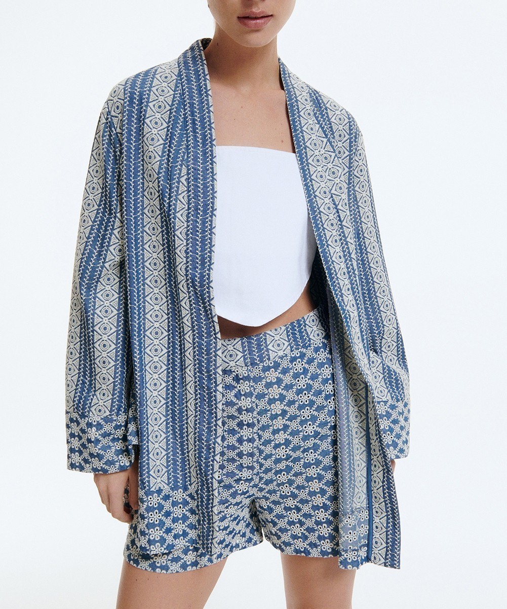 Pantaloni Scurti Reserved, albastru/alb, XS - 1 | YEO
