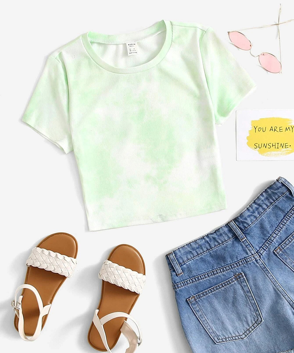 Top Shein Kids, verde, 12-13 ANI