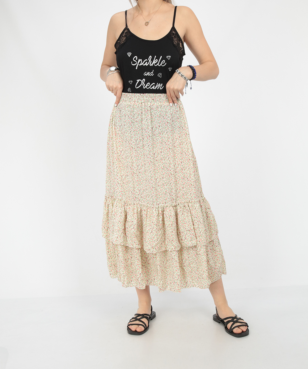Fusta shein, floral, s