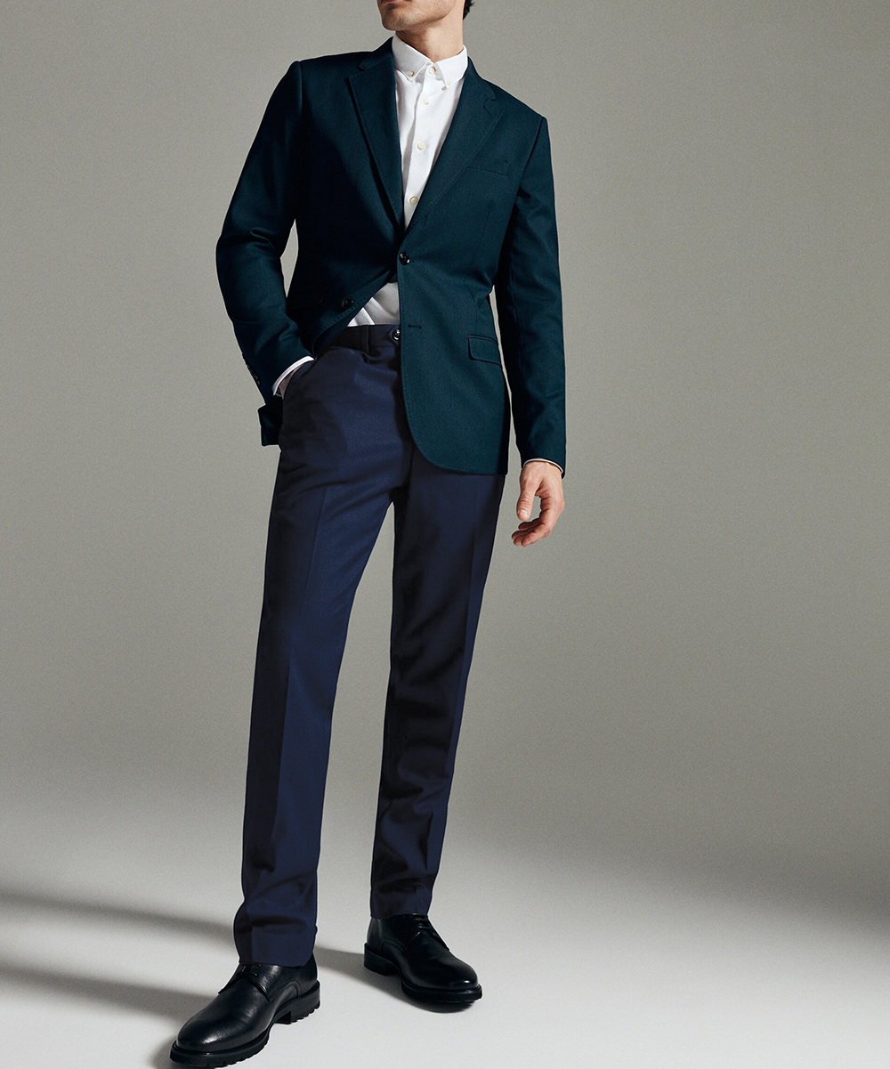 Pantaloni Reserved, bleumarin, 48