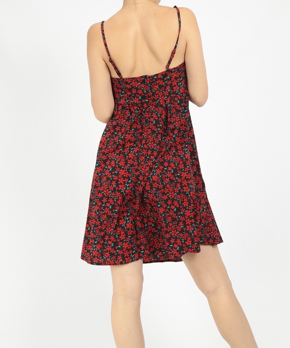 Rochie scurta SHEIN, negru floral, S - 1 | YEO