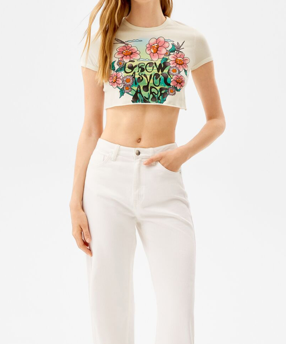 Top Bershka, alb, M