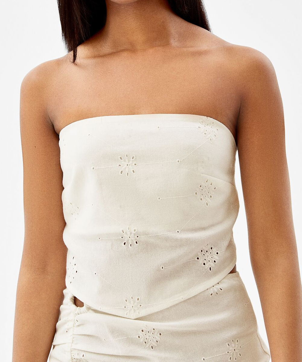 Top Bershka, alb, S