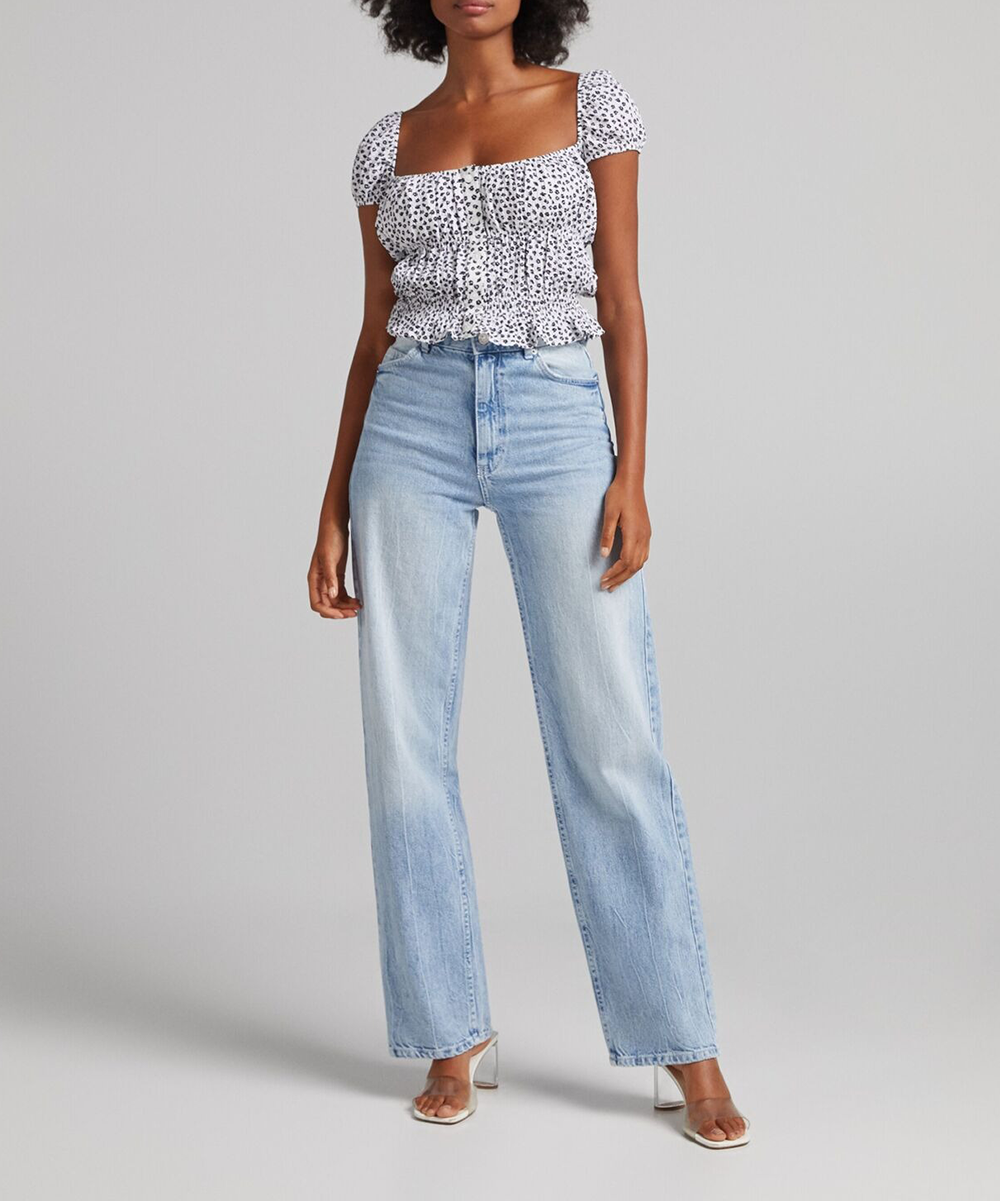 Top Bershka, alb, XS