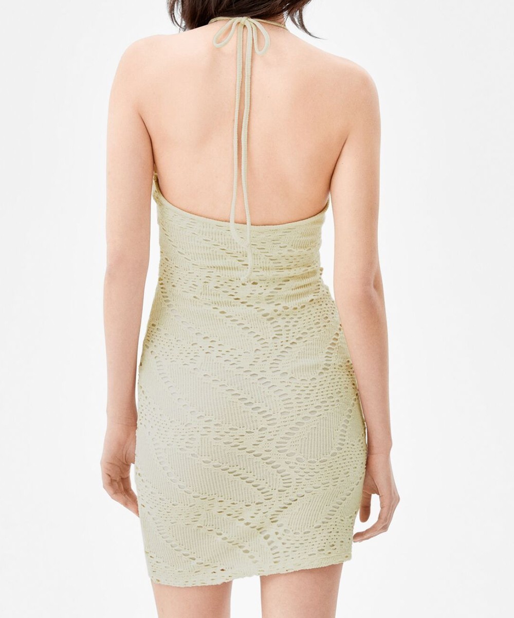 Rochie scurta Bershka, crem, S - 1 | YEO