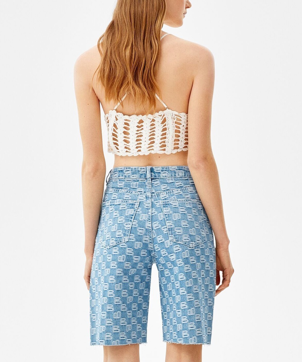 Pantaloni scurti Bershka, albastru, 32 - 1 | YEO