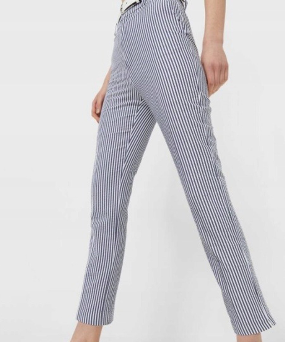 Pantaloni Stradivarius, alb/gri, 32 - 1 | YEO