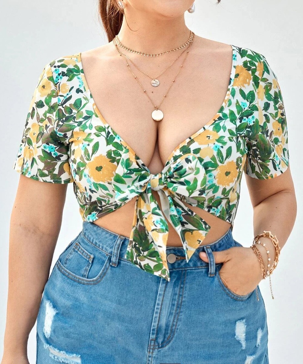Top SHEIN CURVE, floral, 1 XL - 1 | YEO