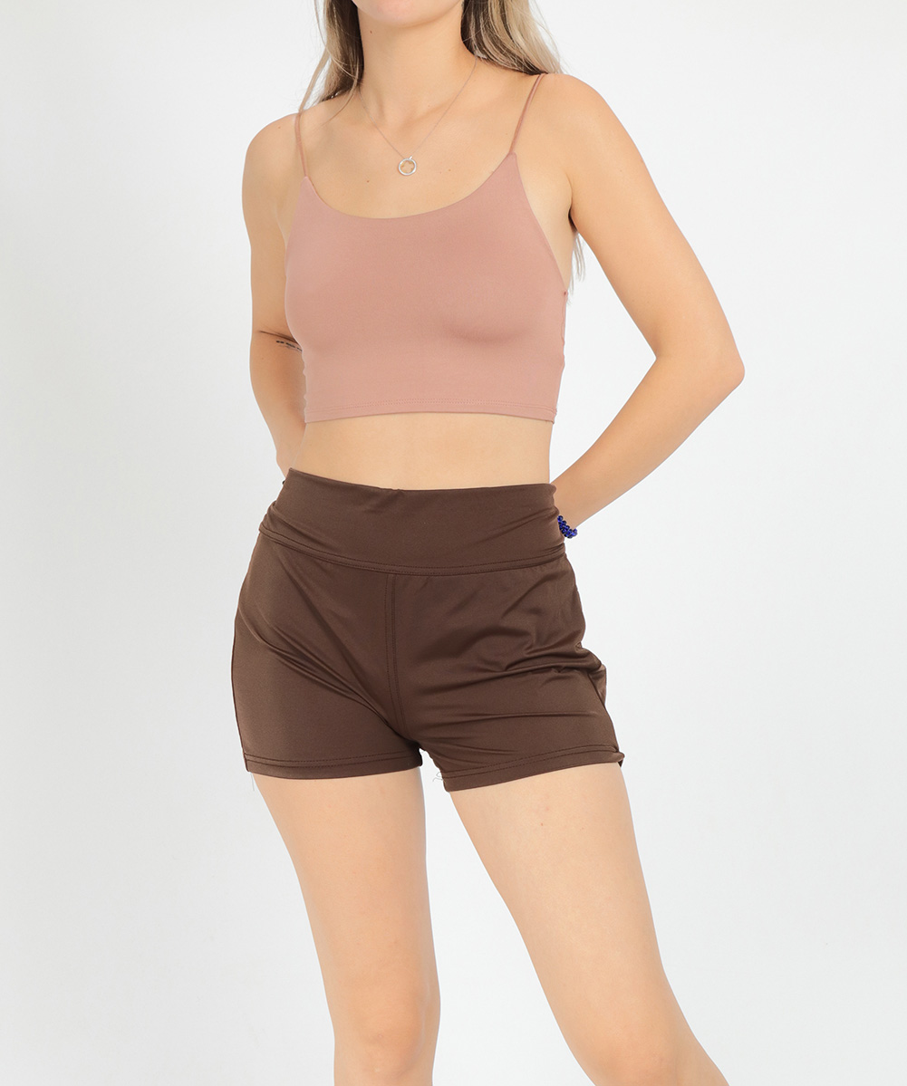 Pantaloni scurti SHEIN, maro, L