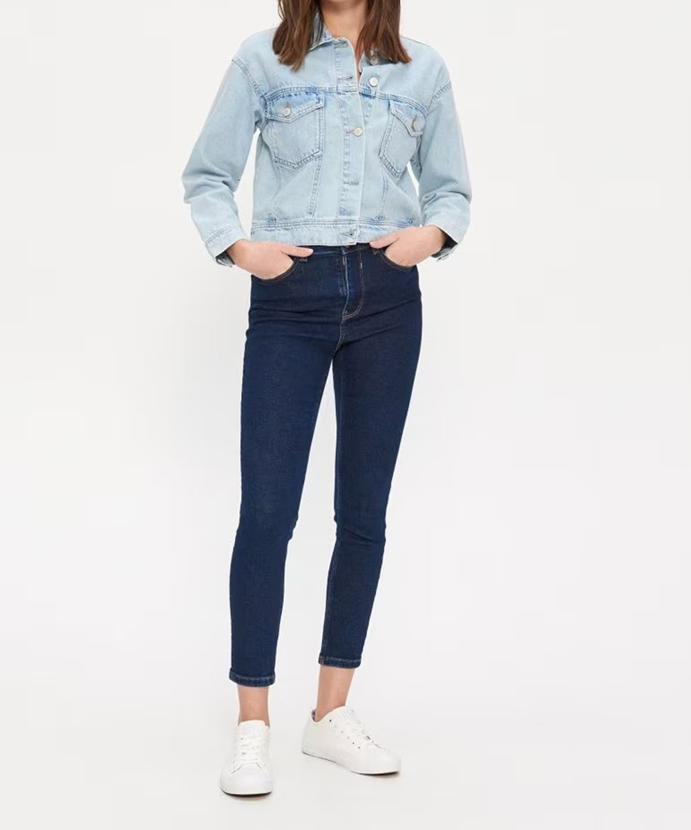 Blugi House Brand, bleumarin, 32