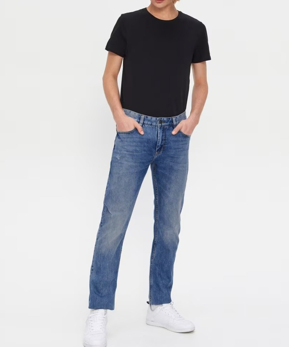 Blugi House Brand, albastru denim, W28/L30