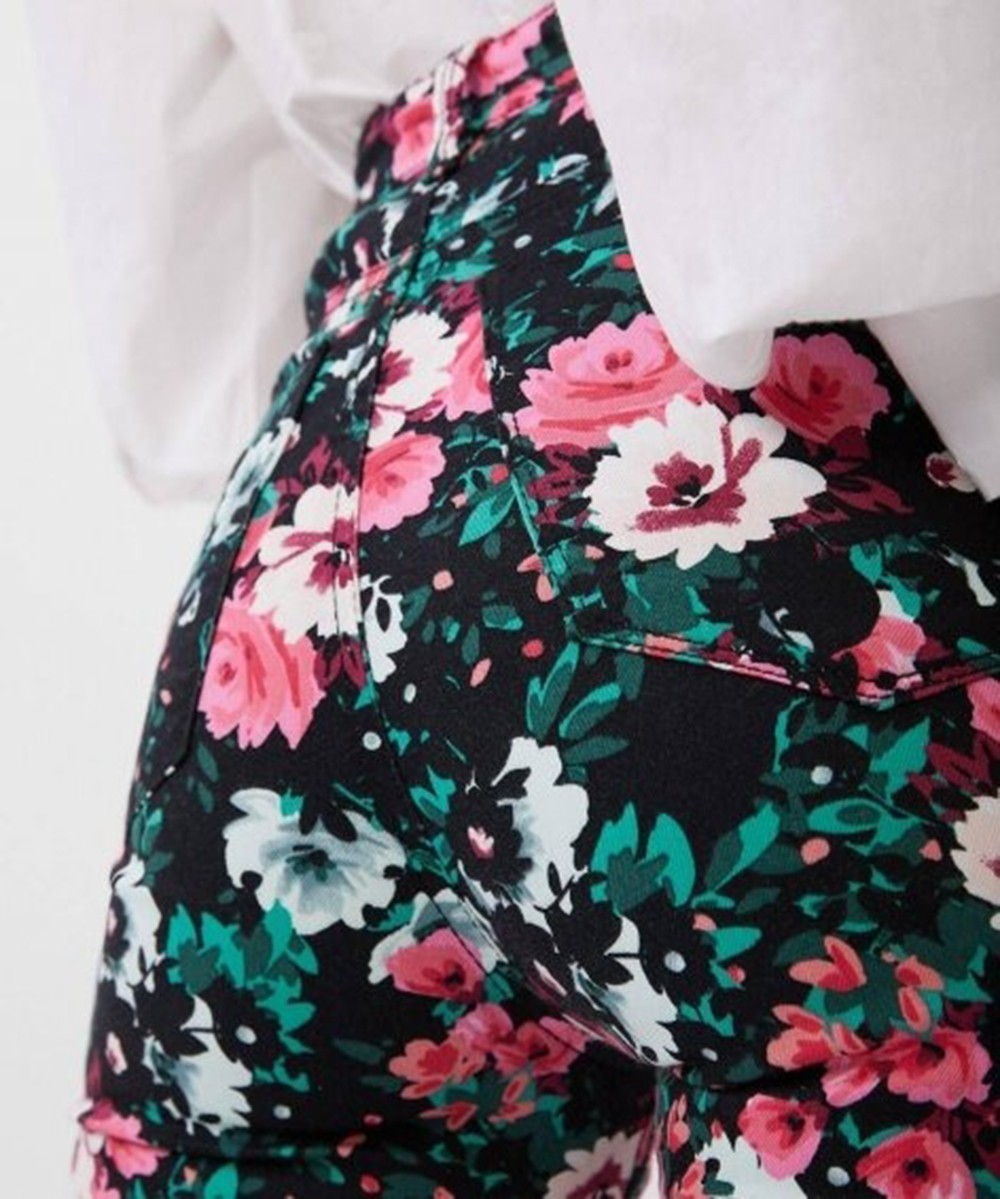 Pantaloni Stradivarius, floral, 34 - 1 | YEO