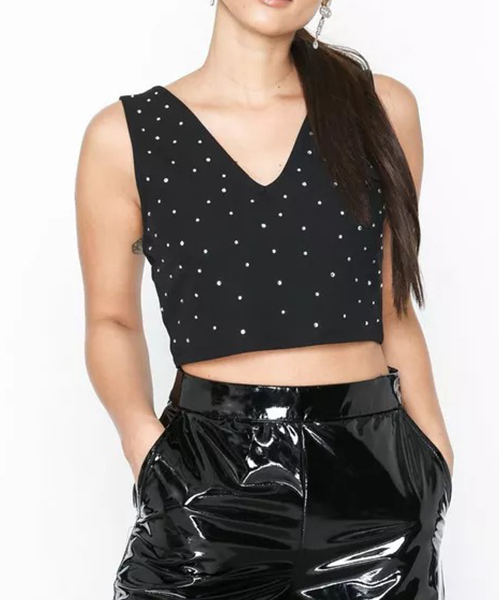 Top nelly, negru, s