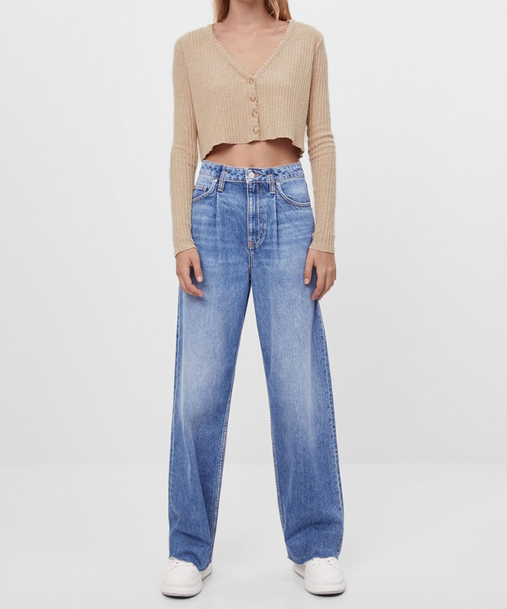 Top Bershka, crem, L