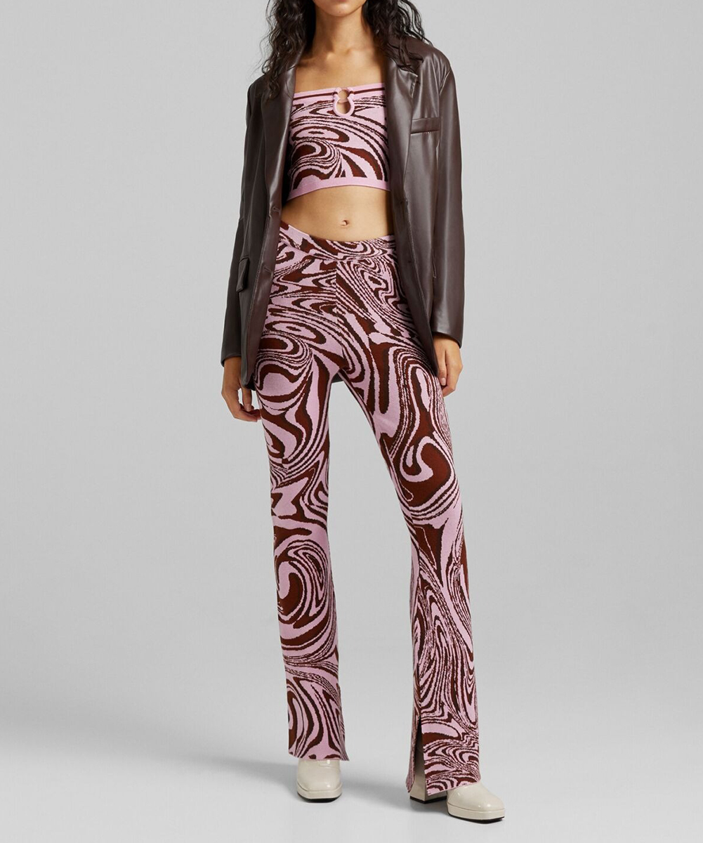 Pantaloni Bershka, roz, XS