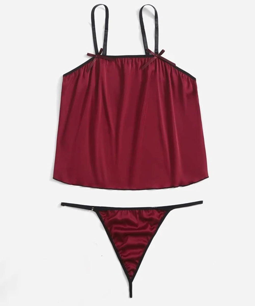Set lenjerie SHEIN CURVE, visiniu, 2XL