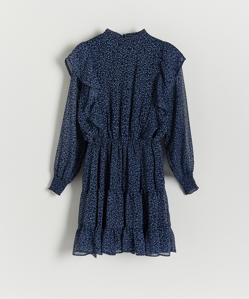Rochie scurta Reserved, bleumarin - 1 | YEO