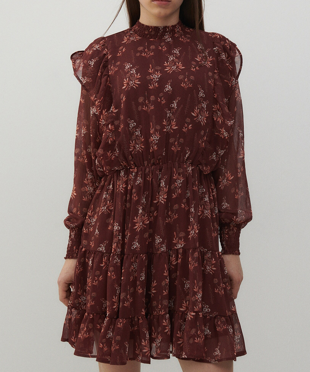 Rochie scurta Reserved, maro, 38