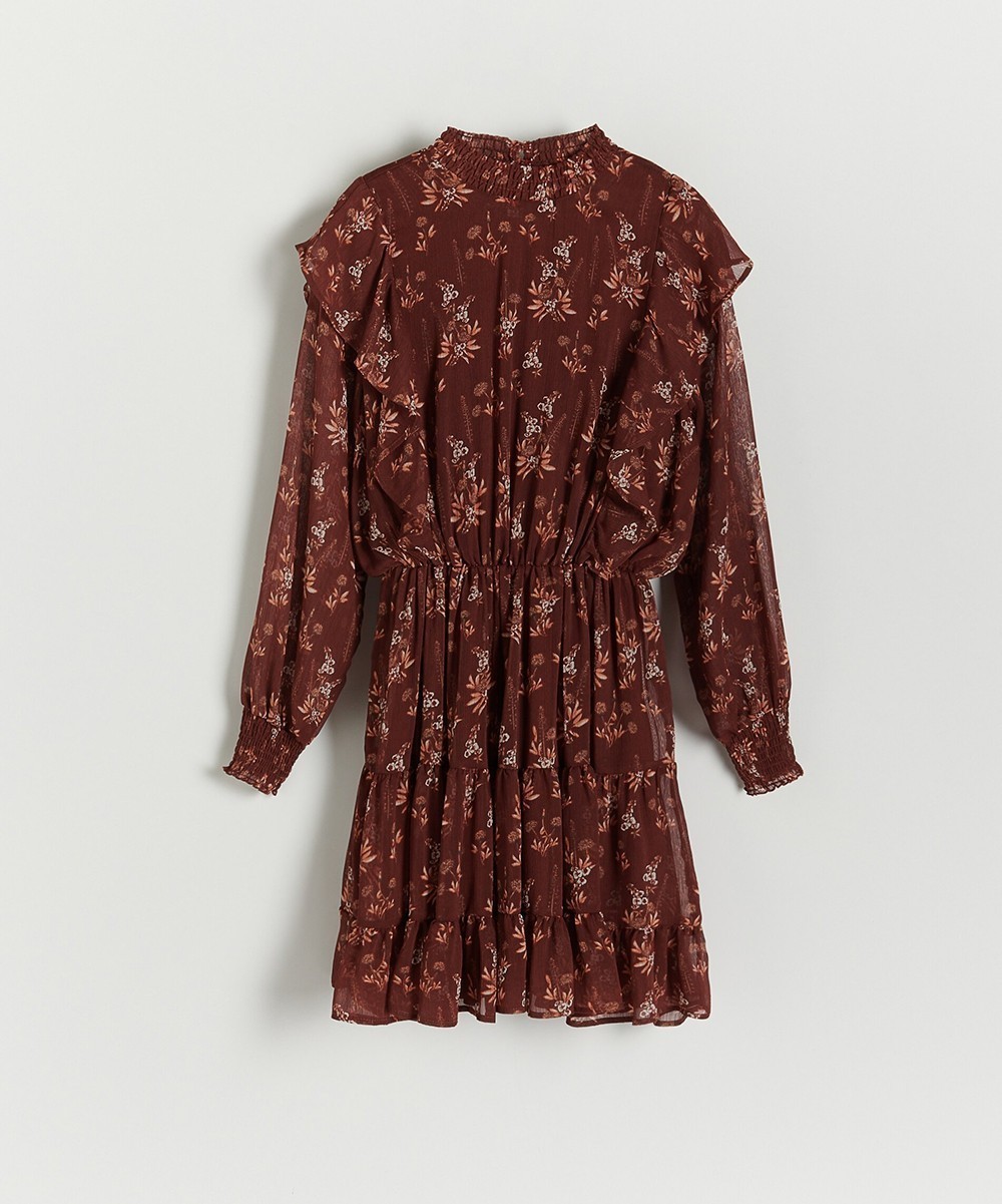 Rochie scurta Reserved, maro, 36 - 1 | YEO