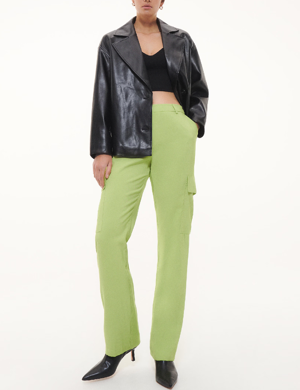 Pantaloni Reserved, verde, M