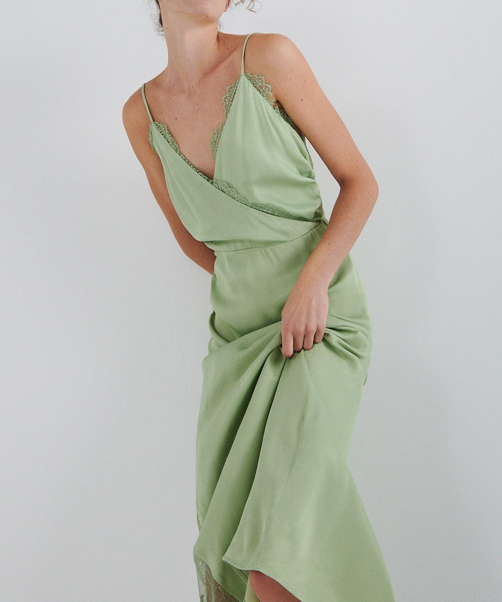 Rochie medie Reserved, verde, M - 1 | YEO