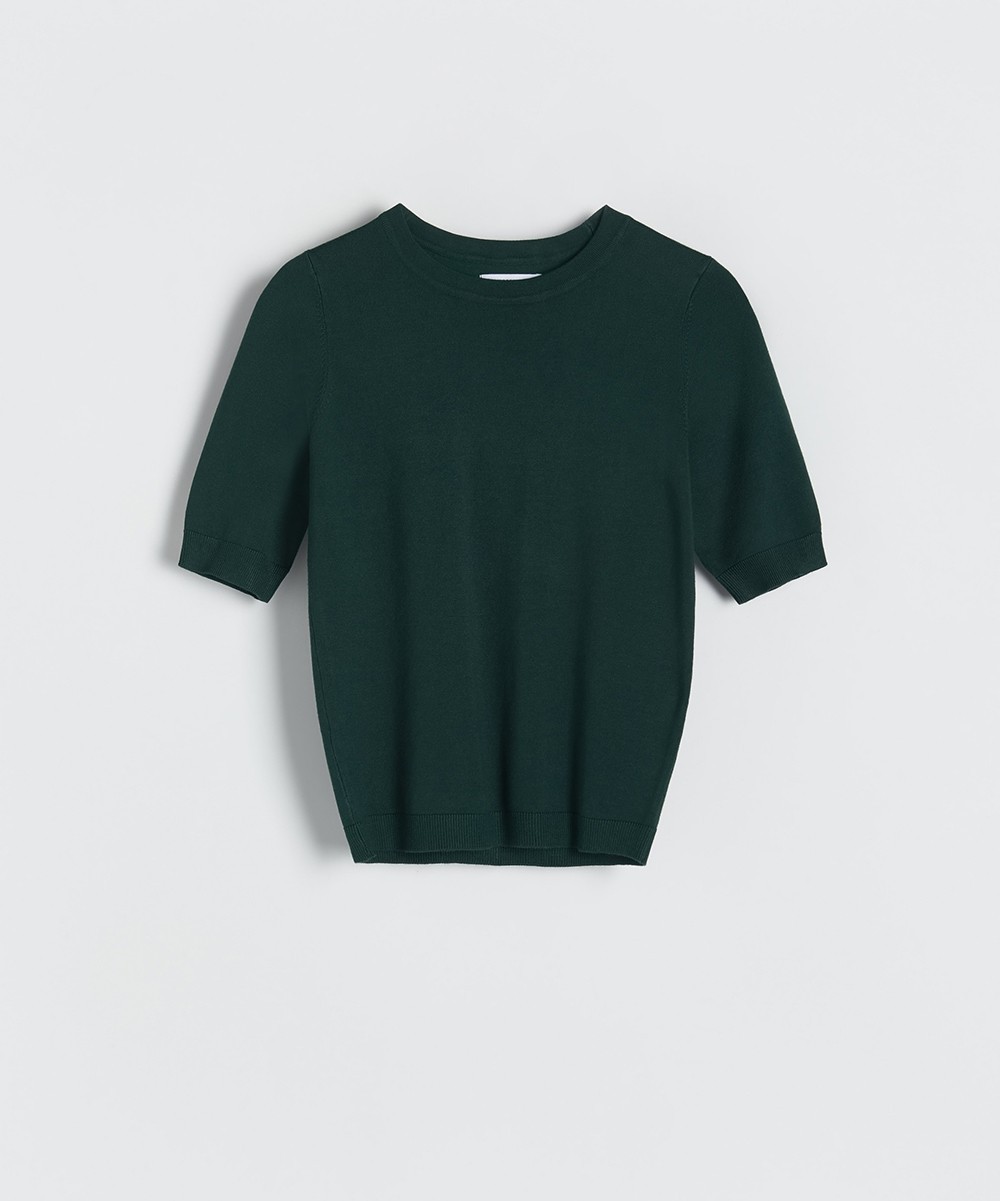 Bluza Reserved, verde inchis, S - 1 | YEO