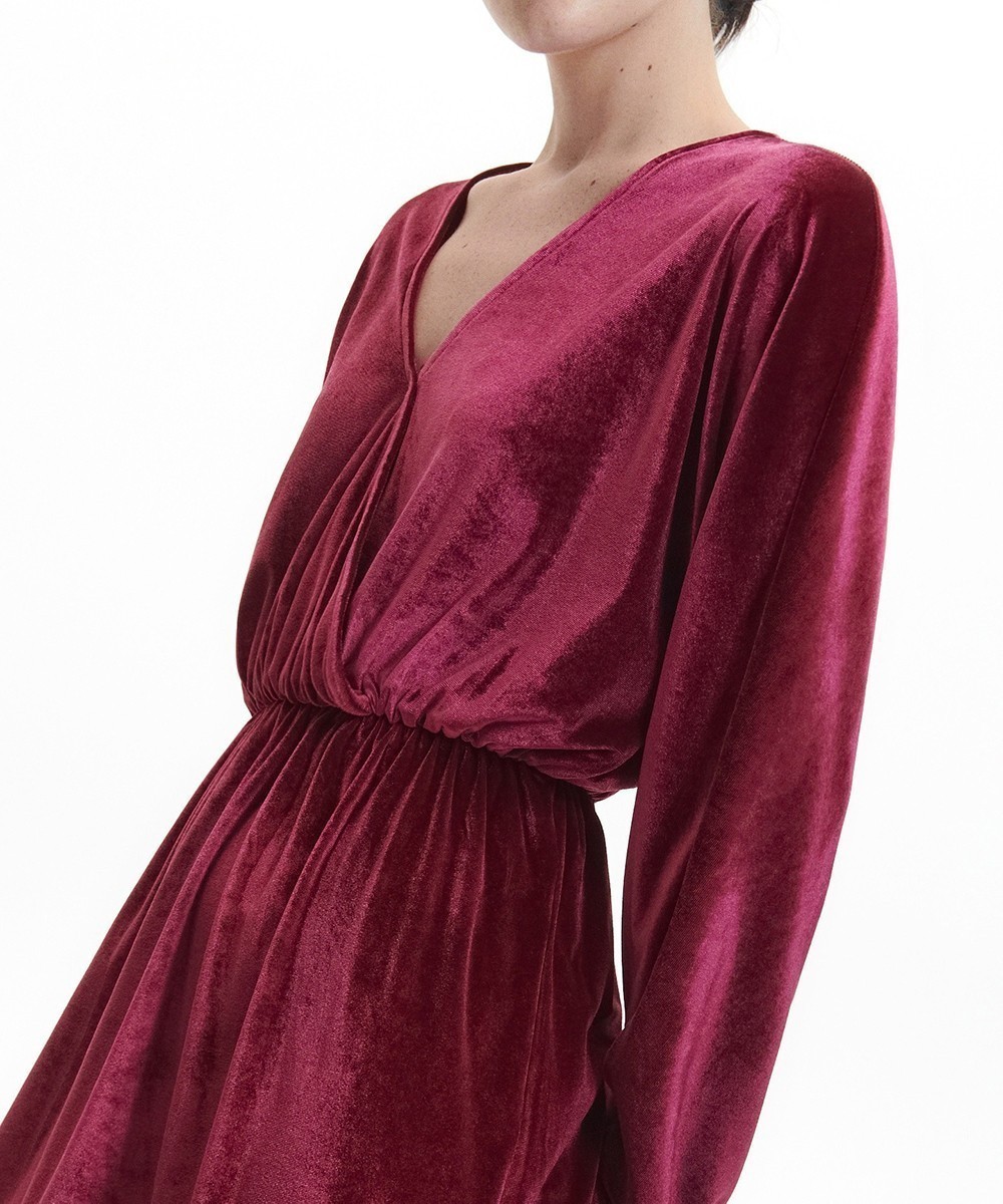 Rochie scurta Reserved, pruna - 1 | YEO