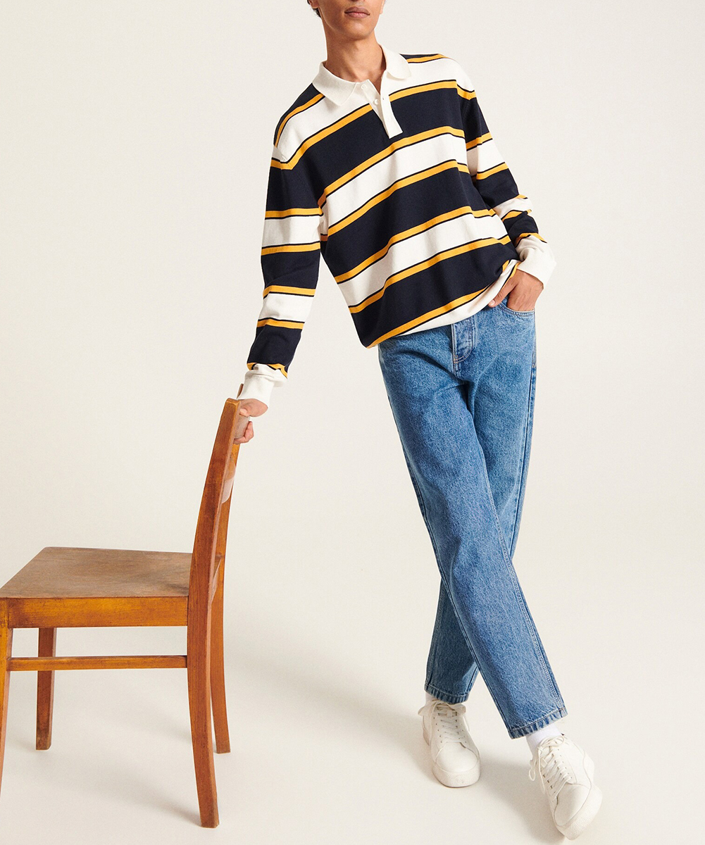 Bluza Reserved, alb/bleumarin
