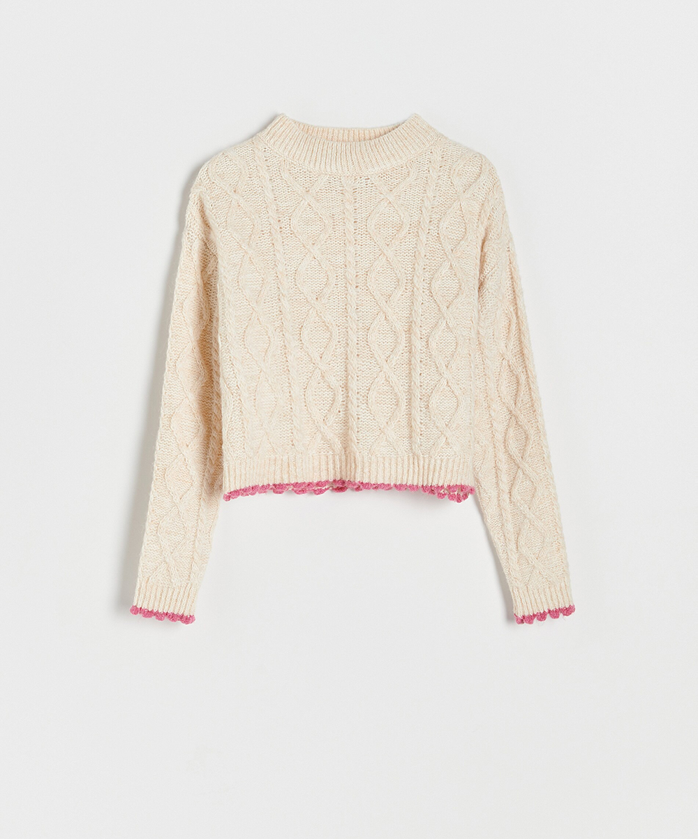 Pulover Reserved, crem, S - 1 | YEO