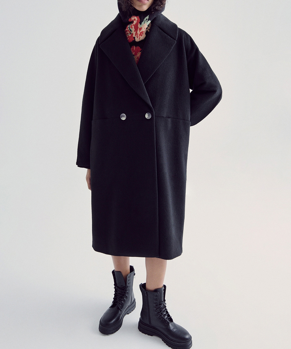 Palton Reserved, negru, L