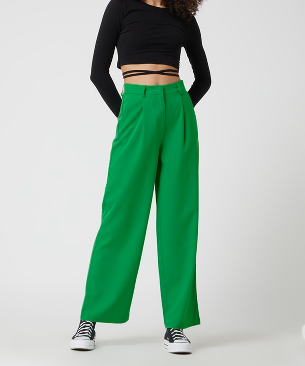 Pantaloni Pieces, verde, S