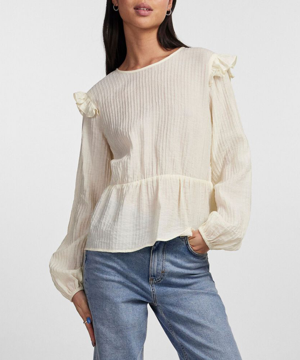 Bluza Pieces, galben deschis