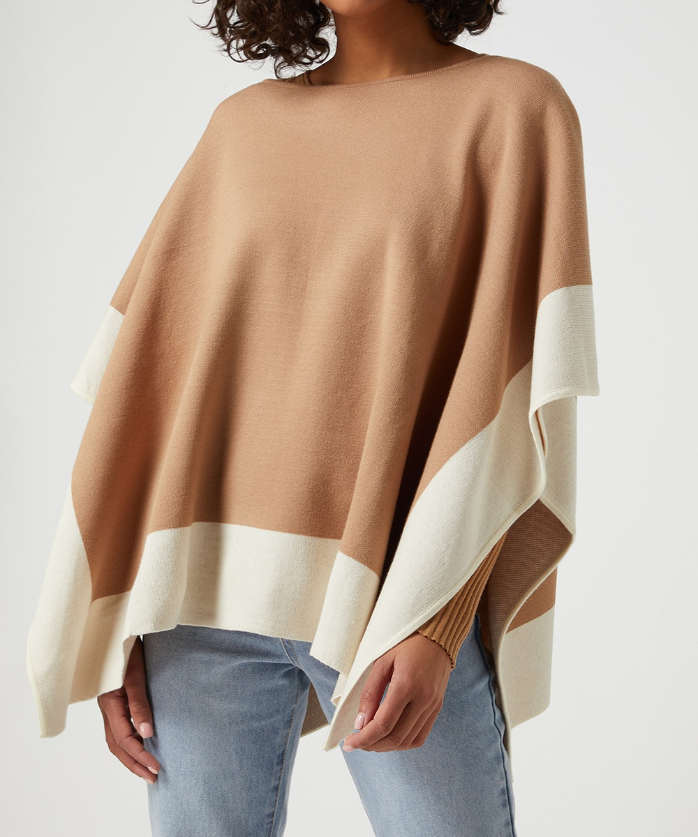 Poncho Comma, maro, ONE SIZE