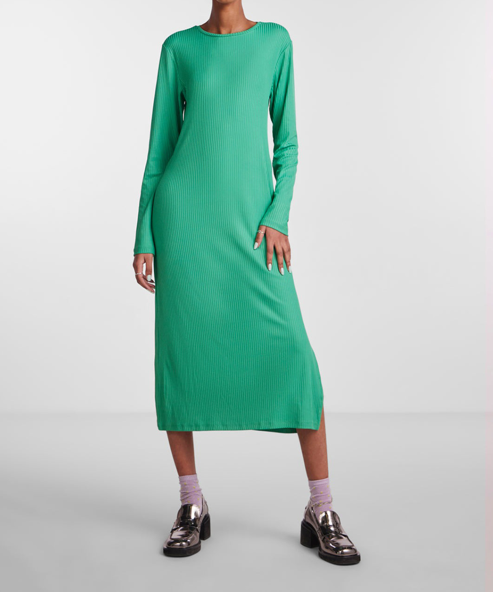 Rochie medie Pieces, verde, XS