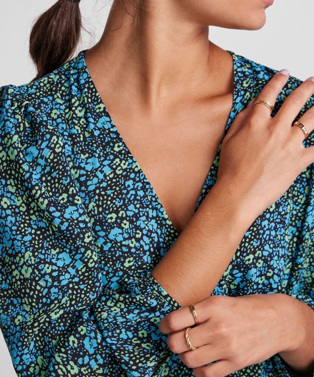 Rochie scurta Pieces, albastru, S - 1 | YEO