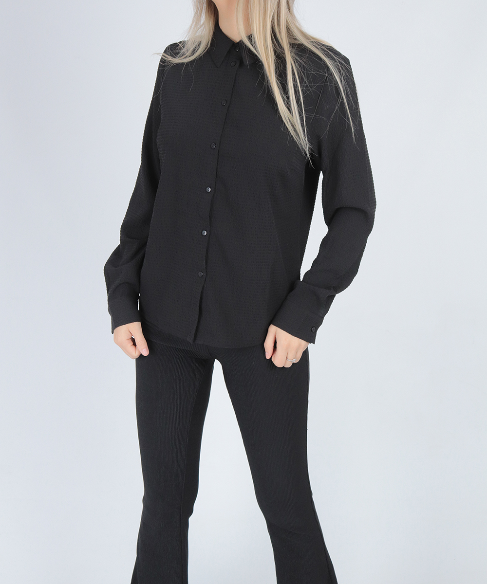 Camasa Pieces, negru, XS
