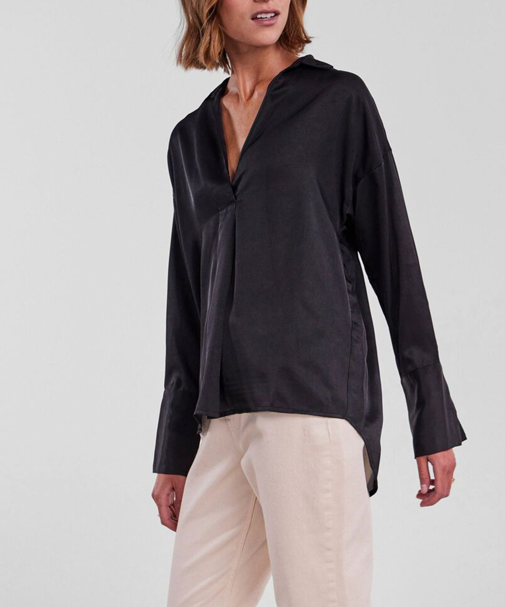 Camasa Pieces, negru, XS