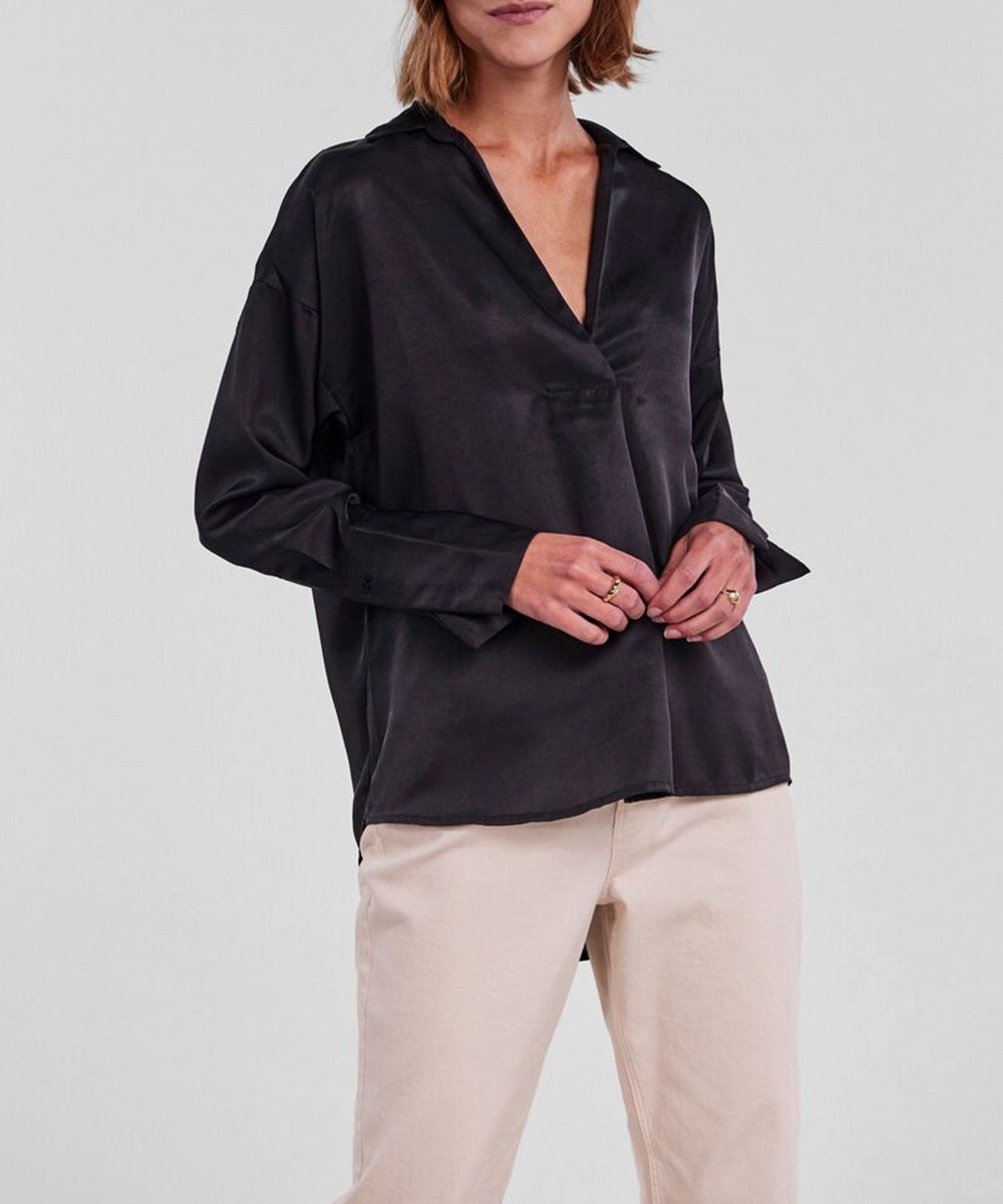 Camasa Pieces, negru, XS - 1 | YEO