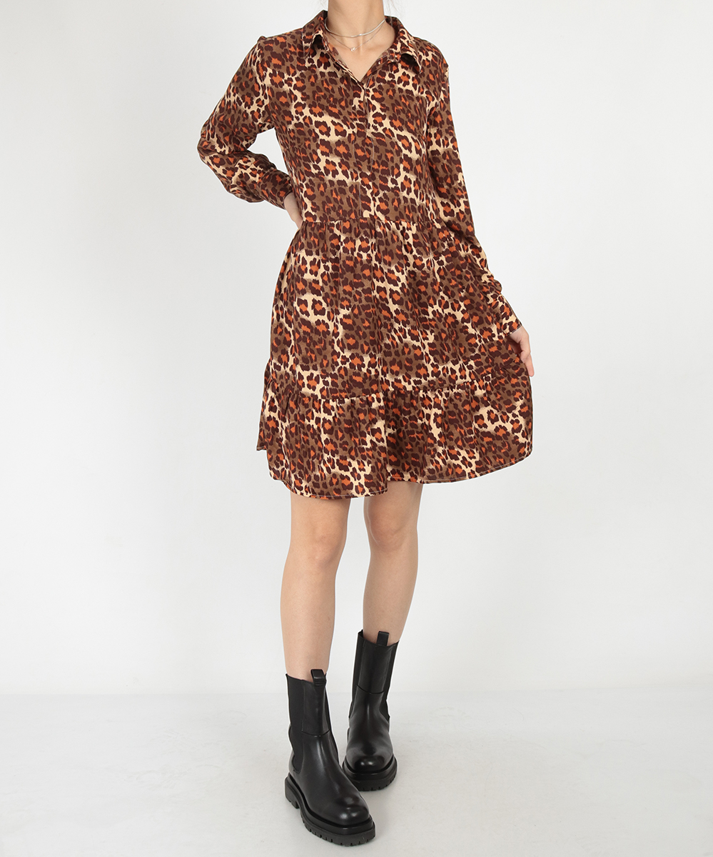 Rochie scurta Pieces, maro, M