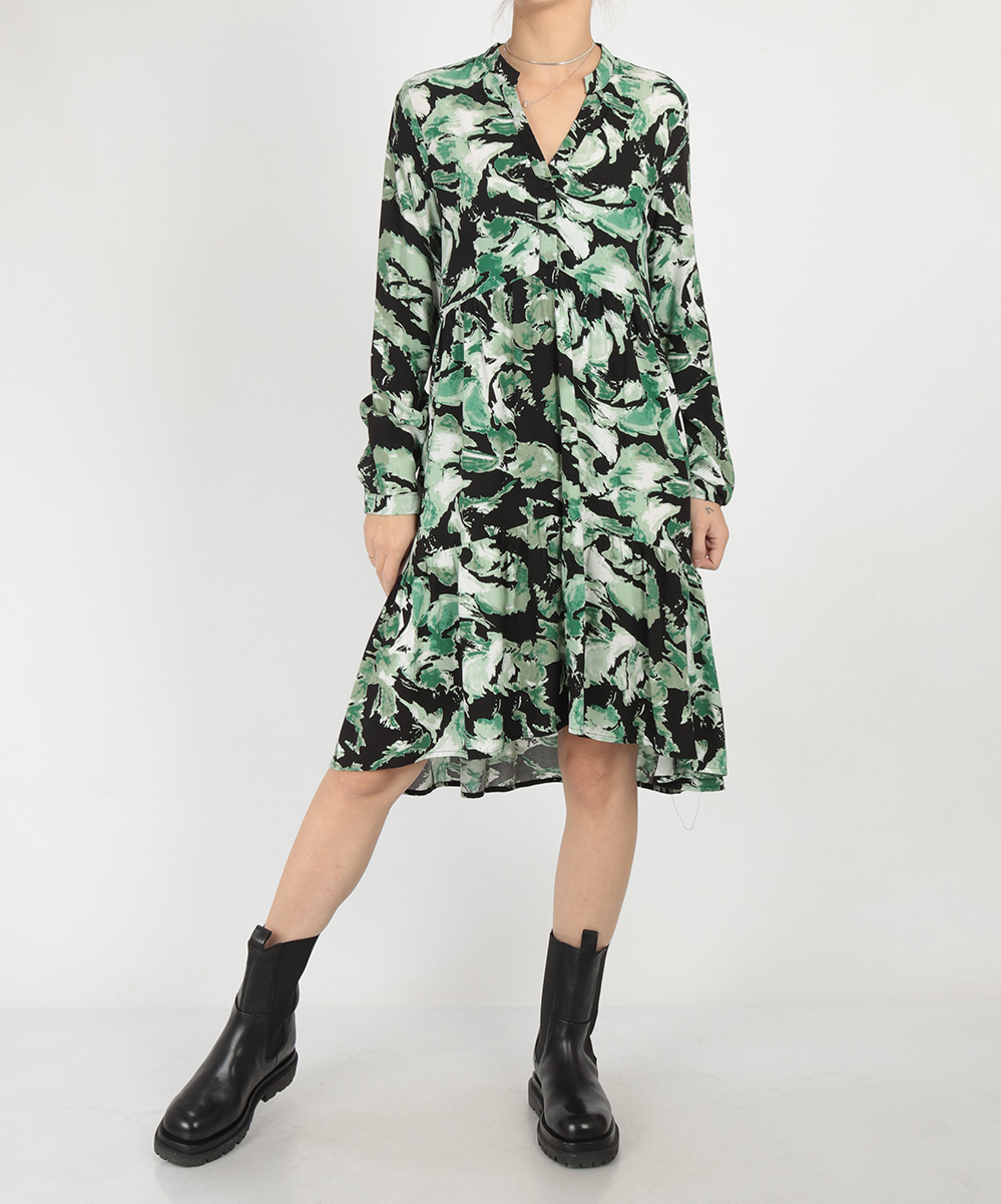 Rochie scurta Pieces, negru/verde, XS