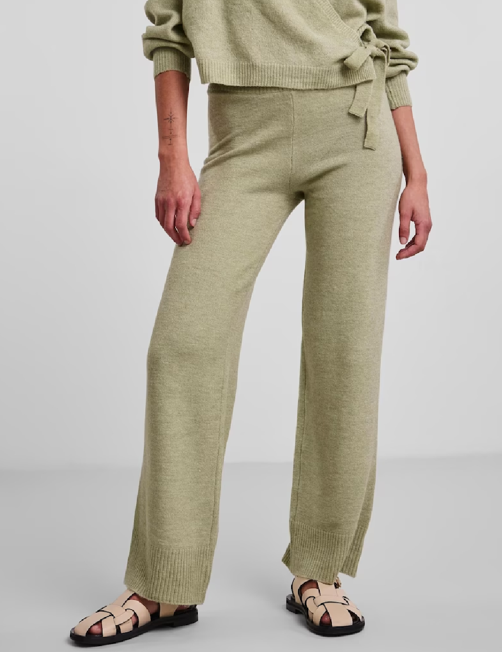 Pantaloni Pieces, verde, S