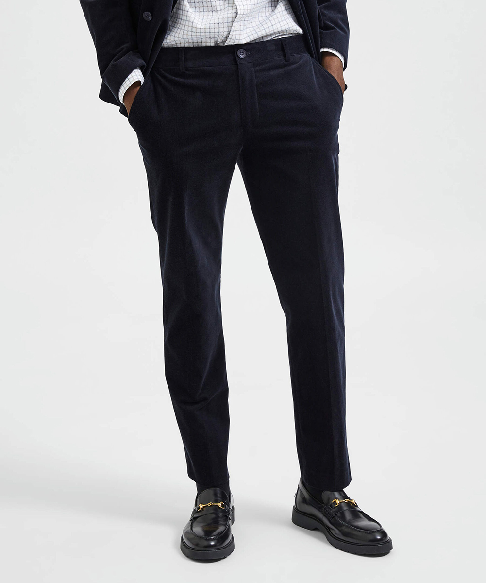 Pantaloni Selected, bleumarin inchis