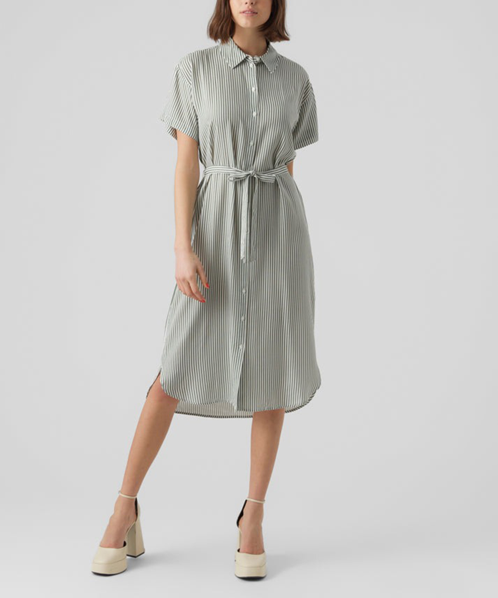 Rochie medie Vero Moda, alb/verde, M